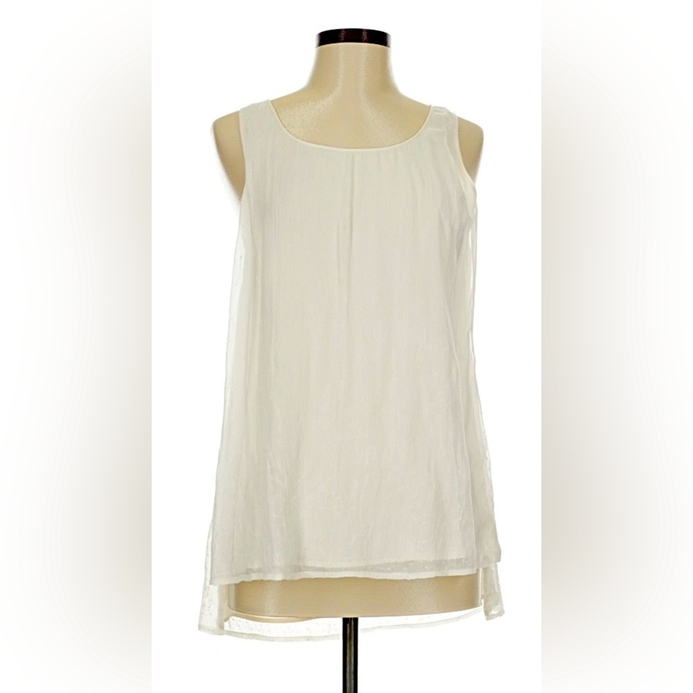 Theory Sleeveless Cream Silk Tunic